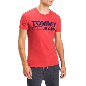 Tommy Hilfiger pánské červené tričko Basic